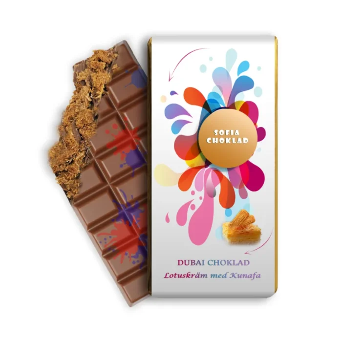 Dubai Choklad – Mjölkchoklad med Lotuskräm & knaprig Kunafa – 10-pack - Bild 1
