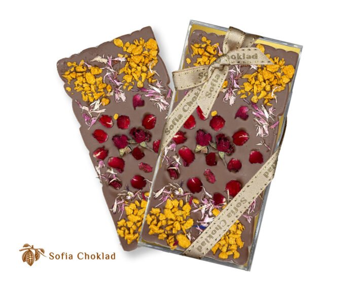 Mjölkchoklad med Rosenblad & Passionsfrukt – En Exotisk Upplevelse för B2B - 10 Pack - Bild 1